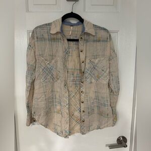 Free people Plaid XS Top